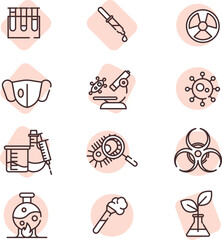 Biochemistry equipment, illustration, vector on white background.