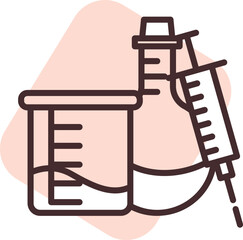 Biochemistry tools, illustration, vector on white background.