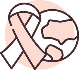 Charity and donation cancer protection, illustration, vector on white background.