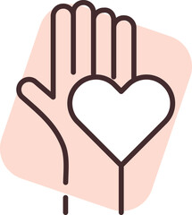 Charity and donation kindness, illustration, vector on white background.