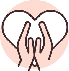 Charity and donation heart care , illustration, vector on white background.