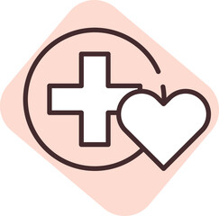 Charity and donation health protection, illustration, vector on white background.