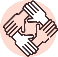 Charity and donation human equality, illustration, vector on white background.