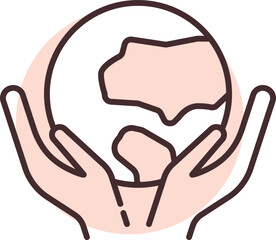 Charity and donation world, illustration, vector on white background.