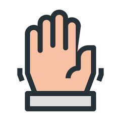 simple body part flat icons set on white background