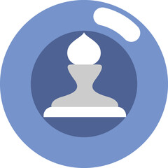 Chess white bishop, illustration, vector on white background.
