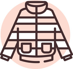 Clothing winter jacket, illustration, vector on white background.