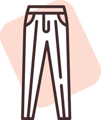Clothing trousers, illustration, vector on white background.