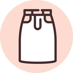 Clothing skirt, illustration, vector on white background.