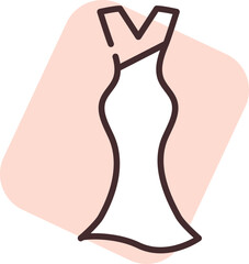 Clothing long elegant dress, illustration, vector on white background.