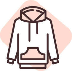 Clothing hoodie, illustration, vector on white background.