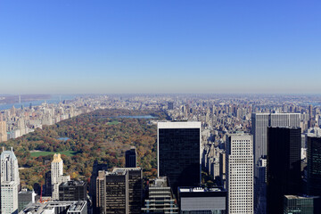 Fototapeta na wymiar Central Park, von der Aussichtsterrasse des Rockefeller Center aus gesehen, Manhattan, New York, USA, Nordamerika