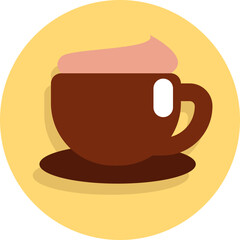 Coffee shop latte, illustration, vector on white background.