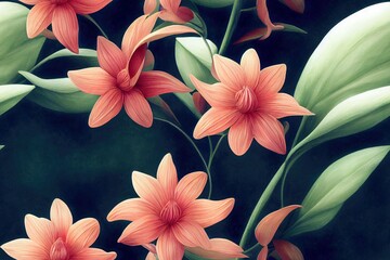 3d flowers, seamless. High quality illustration