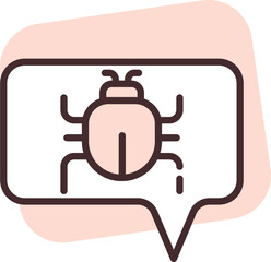 Cyber security virus bug, illustration, vector on white background.