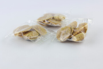 indonesian food named Combro in packagaing isolated at white background