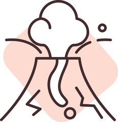 Disaster volcano, illustration, vector on white background.