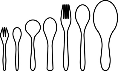 Kitchenware icon. Spoon, dish and fork icon.