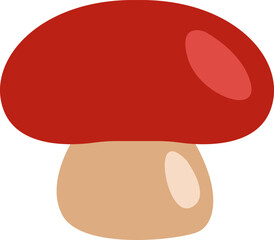 Farming red mushroom, illustration, vector on white background.
