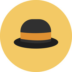 Old fashion hat, illustration, vector on white background.
