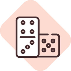 Hobby domino, illustration, vector on white background.