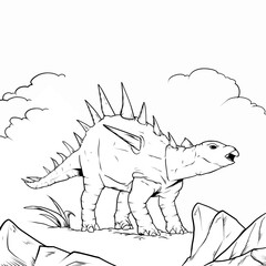 Chungkingosaurus dinosaur illustration for children's color book.