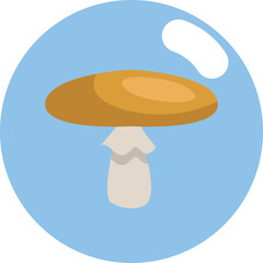 Yellow flat mushroom, illustration, vector on white background.
