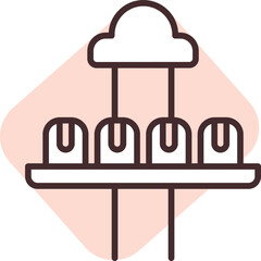 Park excitement ride, illustration, vector on white background.