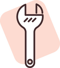 Plumbing tool wrench, illustration, vector on white background.