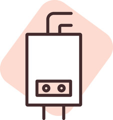 Plumbing heating system, illustration, vector on white background.