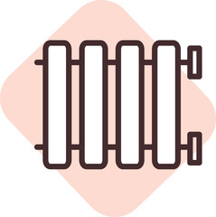 Plumbing heating system, illustration, vector on white background.