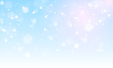 Beautiful shiny light and glitter snowflakes. Vector illustration of abstract winter background.