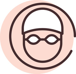 Pool and beach swimming glasses, illustration, vector on white background.