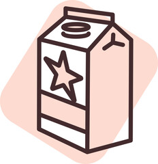 Printing milk cartons, illustration, vector on white background.