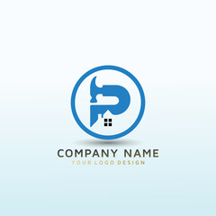 clean powerful logo for our real estate letter P