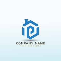 clean powerful logo for our real estate letter P