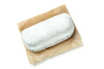 Stollen, tasty German dessert, isolated on white background