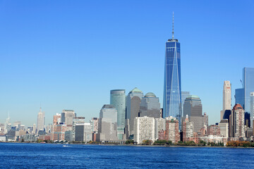 Obraz na płótnie Canvas Skyline, Financial District mit One World Trade Center, Manhattan, New York City, New York, USA, Nordamerika