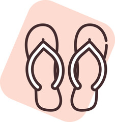 Summer flipflops, illustration, vector on white background.