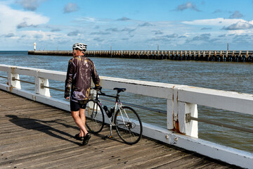 A view of the pier at Nieuwpoort, Flanders, Belgium	
