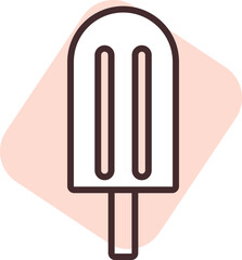 Summer ice cream on stick, illustration, vector on white background.