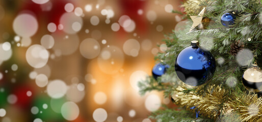 Fototapeta na wymiar Christmas background with christmas decoration - 3d rendering