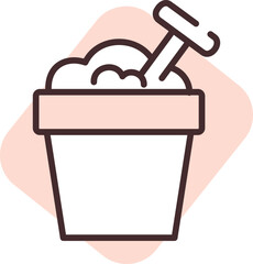 Summer sand, illustration, vector on white background.