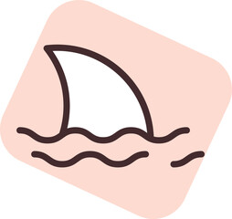 Summer shark, illustration, vector on white background.