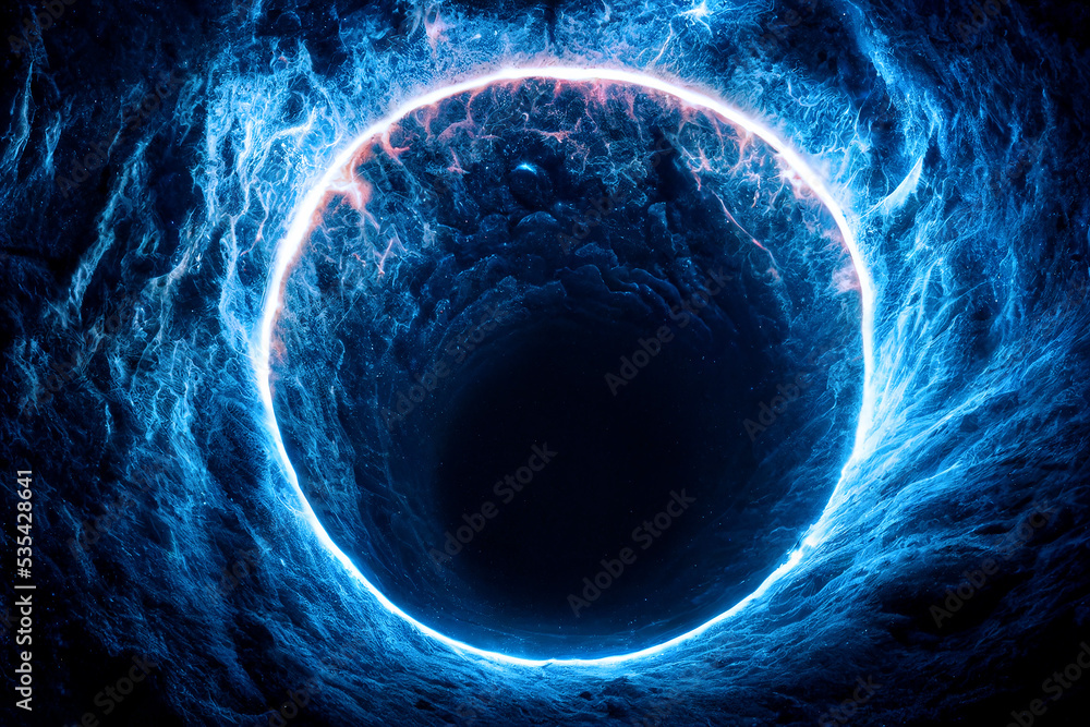 Wall mural a wormhole into the unknown abyss, abstract digital illustration, created with generative ai