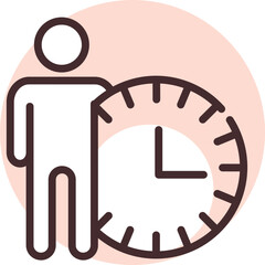 Personal time clock, illustration, vector on white background.