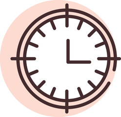 Target time, illustration, vector on white background.