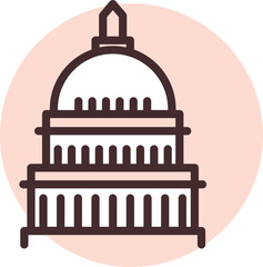 Traveling Washington, illustration, vector on white background.