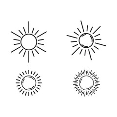 sun logo. sun line icon. vector eps 10