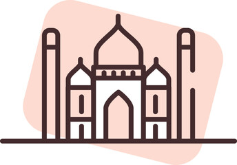 Traveling to India, illustration, vector on white background.